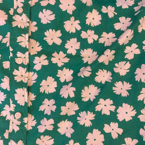 J. Crew Sleeveless Green Floral Print Collared Sleeveless Top size XL - Picture 3 of 7